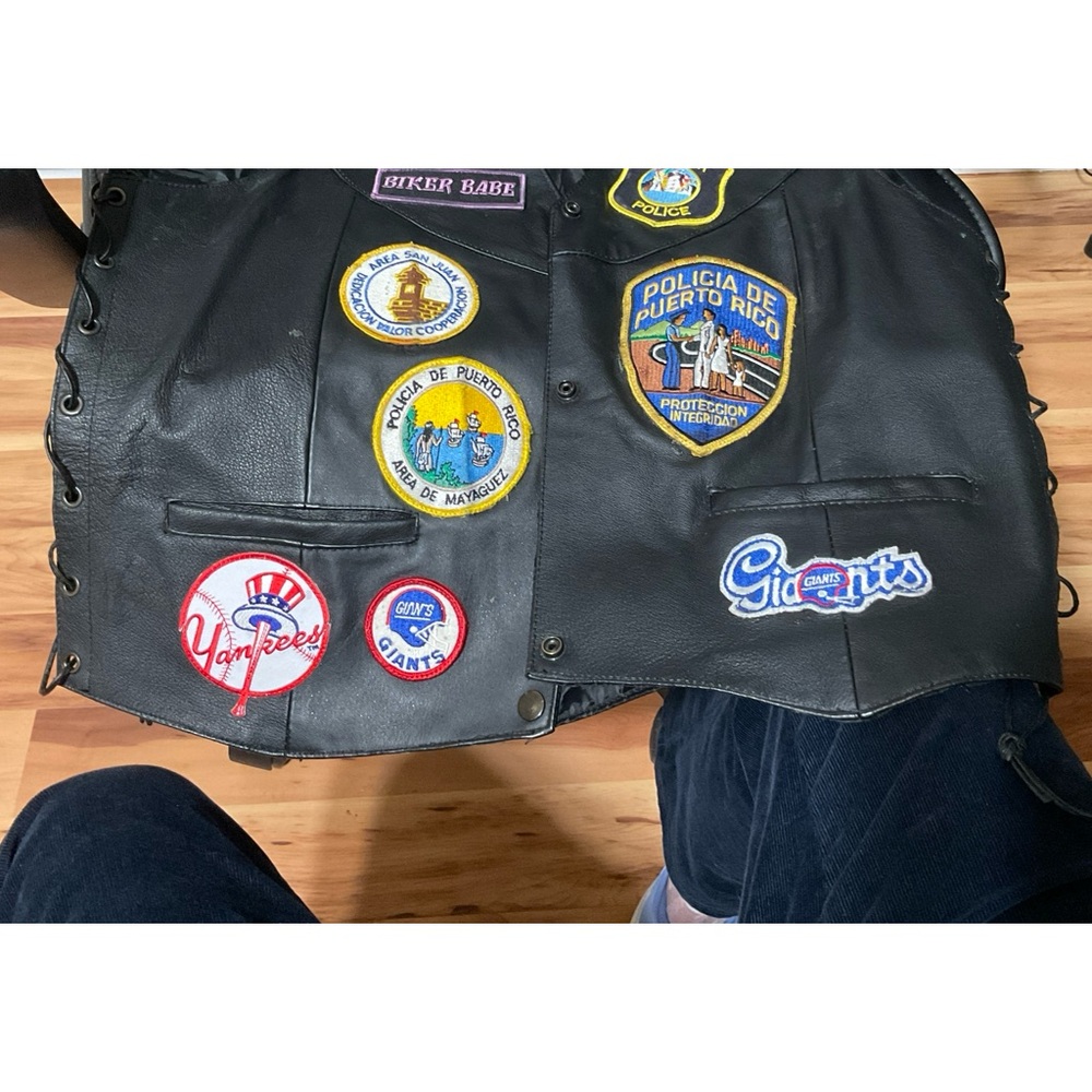 Leather Sleeveless Biker Vest Size XL Unisex